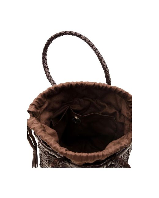 Dragon Diffusion Handgeweven Leren Emmer Tas in het Black