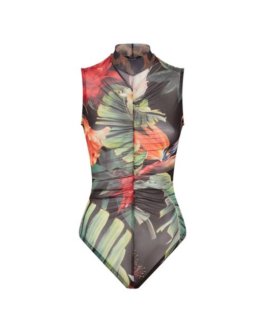 Philipp Plein Tops ,Veelkleurig ,Polyester Body Flowers in het Gray
