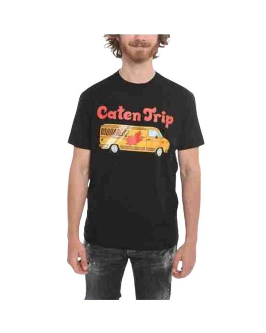 DSquared² Tops ,Zwart ,Katoen Klassiek T-Shirt in het Black voor heren