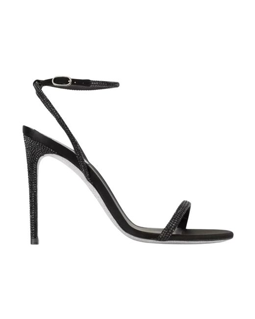 Rene Caovilla Black High Heel Sandals