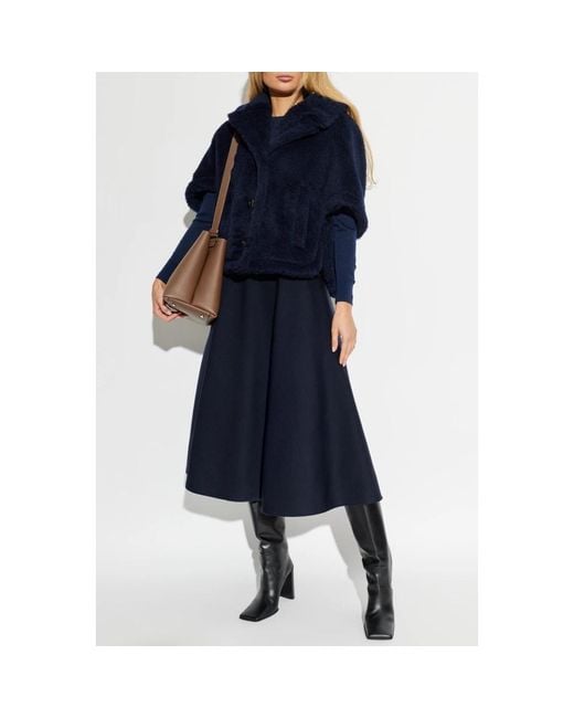 Max Mara Blue Faux Fur & Shearling Jackets