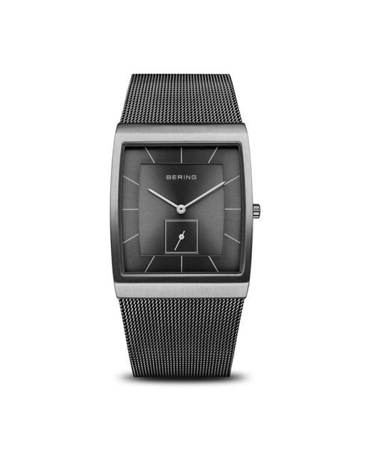 Bering Accessoires ,Grijs ,Herenhorloge Milanese Armband Roestvrij Staal Saffierglas 41Mm Grijs 16033-377 in het Gray voor heren