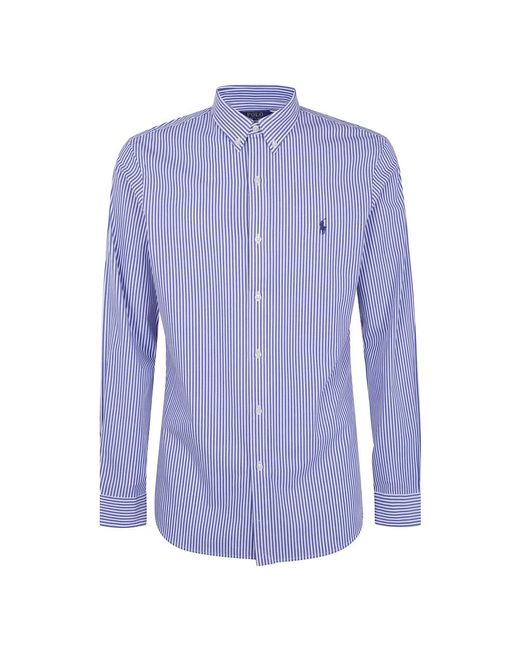 Ralph Lauren Gestreepte Button-Down Overhemd in het Blue voor heren