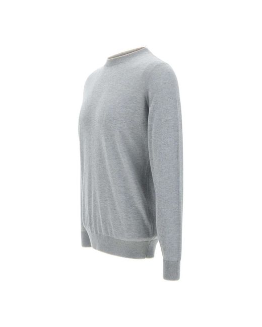 FILIPPO DE LAURENTIIS Gray Round-Neck Knitwear for men