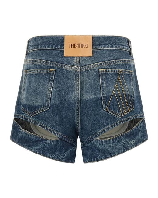 The Attico Blue Denim Shorts