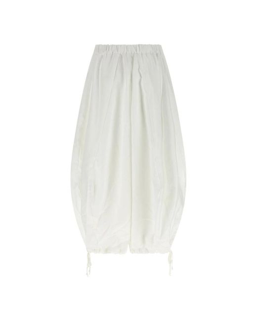 Comme des Garçons White Wide Trousers