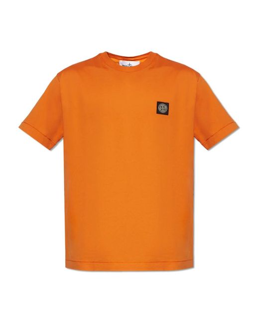 Stone Island Orange T-Shirts for men