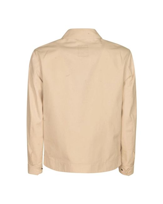 Fay Jassen ,Wol Zip-Up Over Shirt Jacket in het Natural voor heren