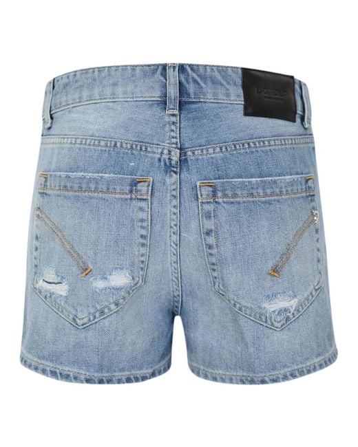 Dondup Blue Denim shorts niedrige taille lockere passform