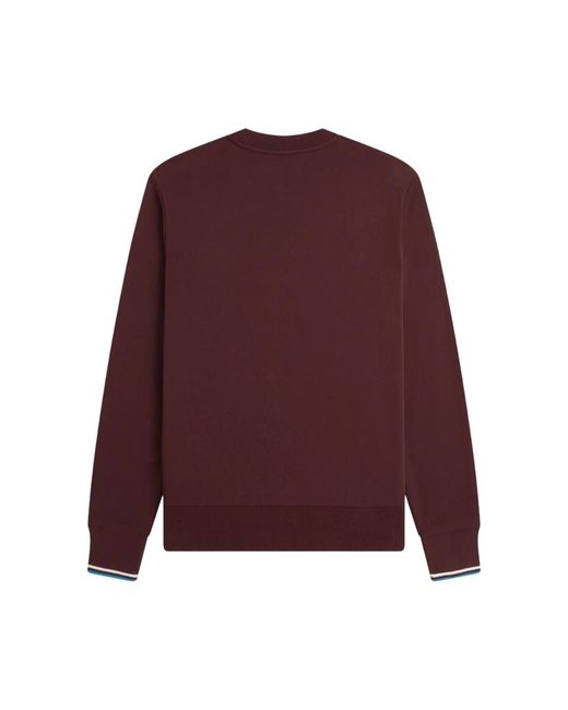 Fred Perry Hoodies & Sweatvesten ,Rood ,Katoen Klassieke Katoenen Sweatshirt Bordeaux in het Purple voor heren