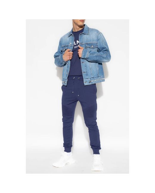 Balmain Blue Sweatpants for men