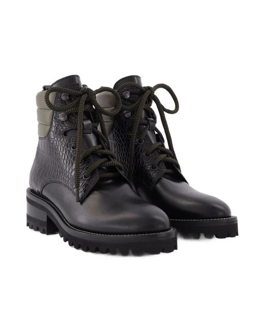 Fabrizio Viti Black Lace-Up Boots