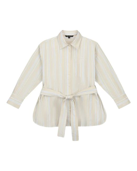 Olaf Hussein Overhemden ,Blauw ,Stripe Tie Shirt in het White