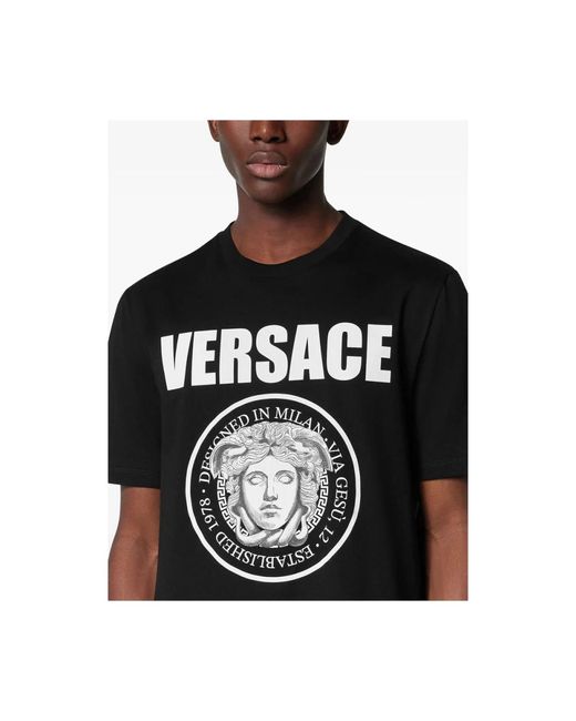 Versace Black 'Medusa Rock' T-Shirt for men