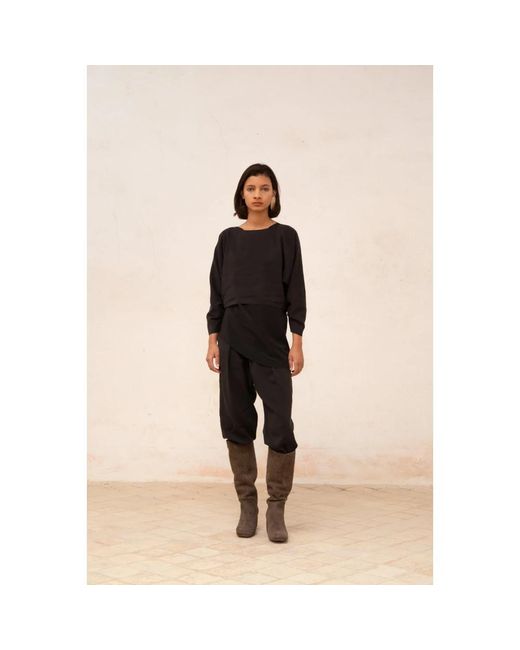 Cortana Black Blouses