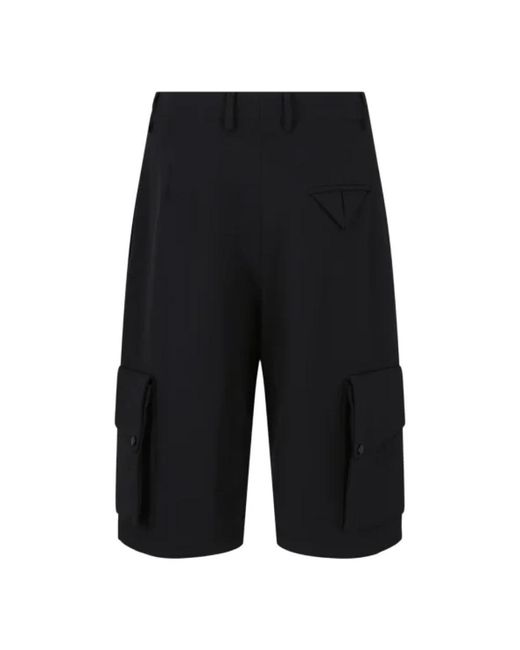 Bottega Veneta Black Long Shorts
