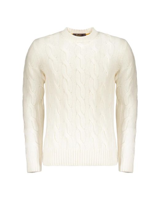 Moorer White Round-Neck Knitwear for men