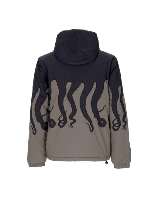 Octopus Jassen ,Groen ,Polyester Army Layer Puffer Jas Met Capuchon in het Gray voor heren
