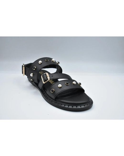 Janet & Janet Black Flat Sandals