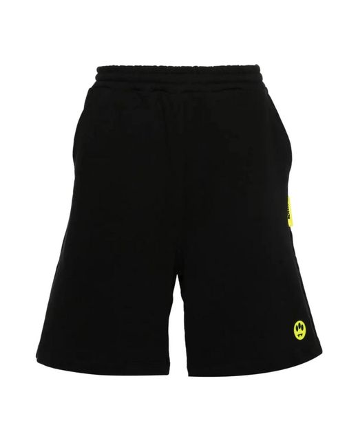 Barrow Schwarze shorts mit seitentaschen,schwarze baumwoll-jersey-shorts in Black für Herren