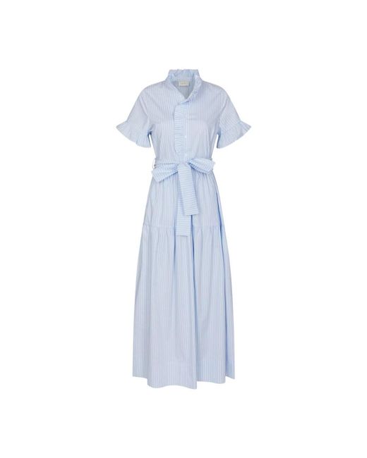 Neo Noir Blue Shirt Dresses