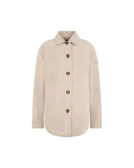 Peuterey Lya Suede Leren Jas in het Natural