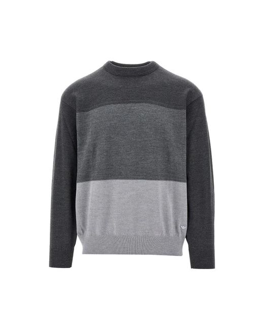 Round-Neck Knitwear Emporio Armani de hombre de color Gray
