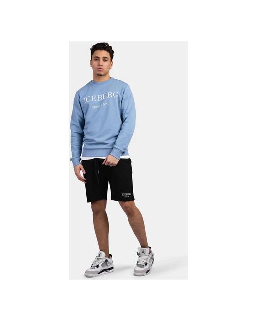 Iceberg Blue Casual Shorts for men