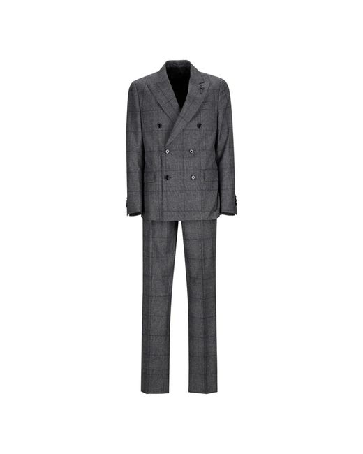 Lardini Gray Double Breasted Suits for men