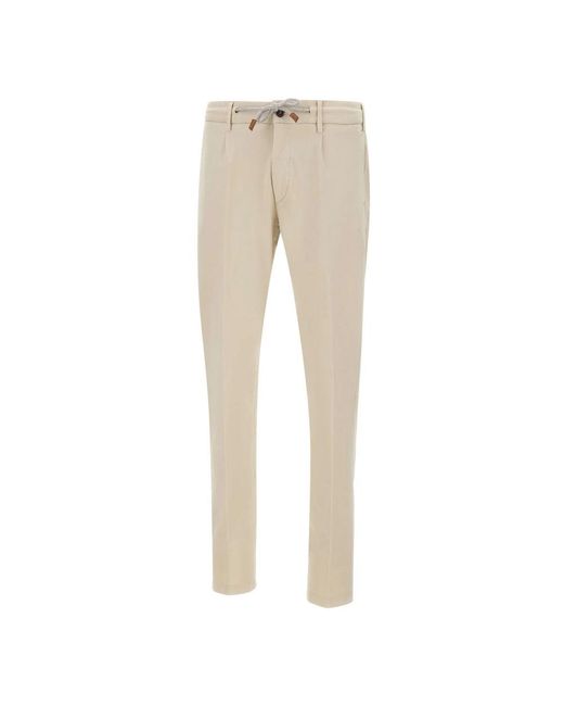 Eleventy Natural Slim-Fit Trousers for men