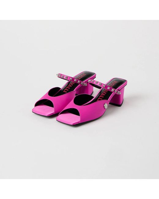 Just Cavalli Purple Heeled Mules