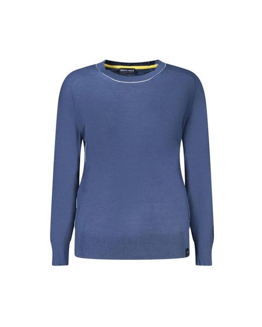 North Sails Blue Kontrastierender Crew Neck Sweater