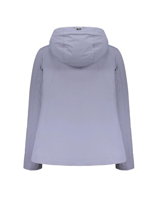 Herno Jassen ,Paars ,Polyester Hooded Down Jacket Met Trekkoord in het Purple
