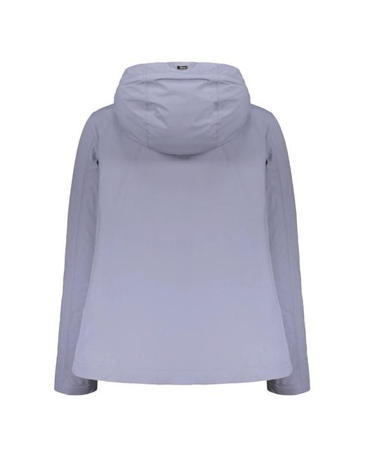 Herno Jassen ,Paars ,Polyester Hooded Down Jacket Met Trekkoord in het Purple