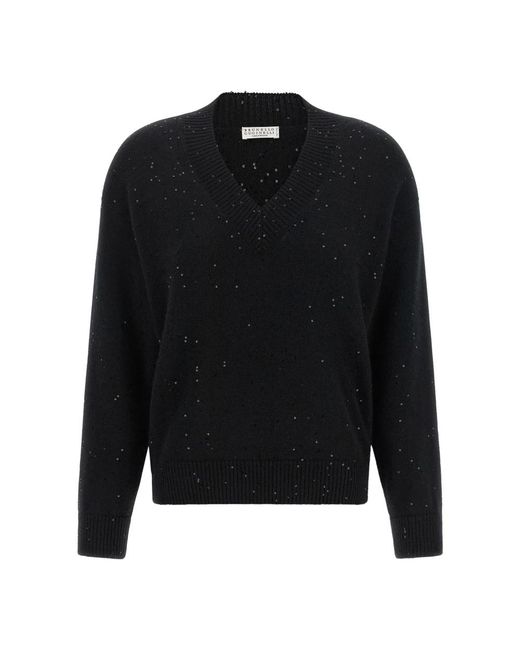 Brunello Cucinelli Black Cashmere Knitwear