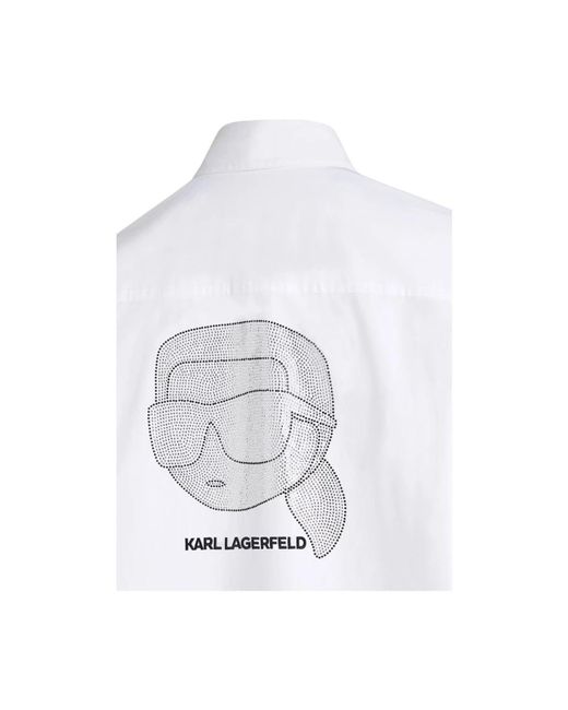 Karl Lagerfeld White Ikonic rhinestone tunika kleid
