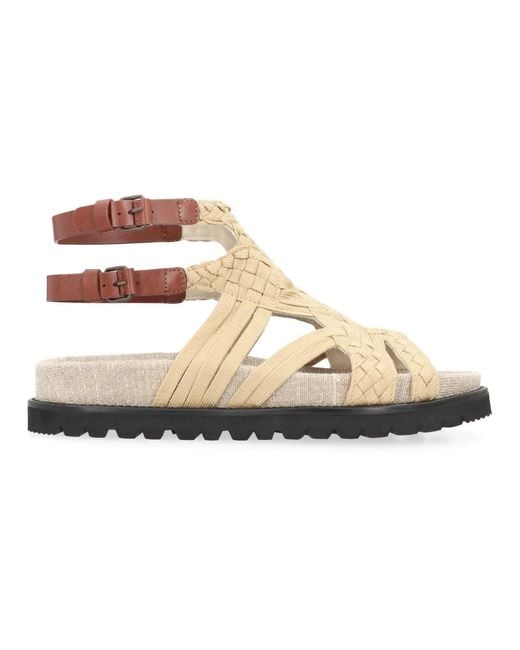 Alberta Ferretti Natural Flat Sandals