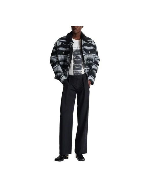 Balmain Black Wide Trousers for men
