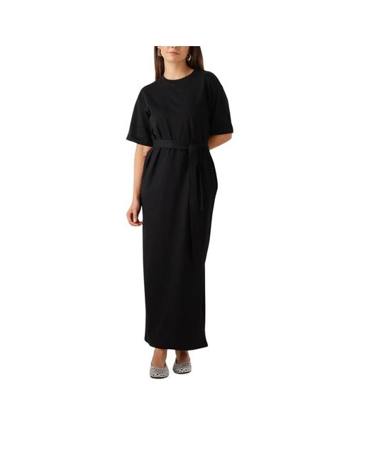 SELECTED Black Schwarzes Maxikleid Mit Taschen