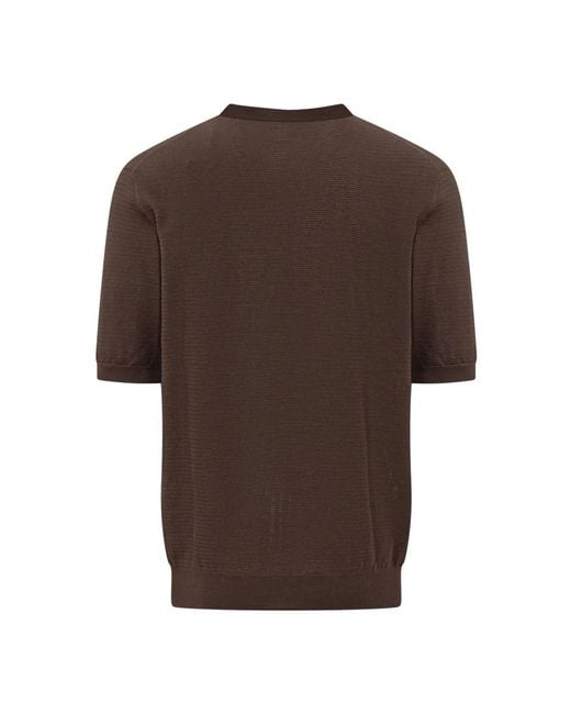 Hōsio Brown Round-Neck Knitwear for men