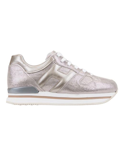 Hogan Gray Glitzer leder schnürschuhe