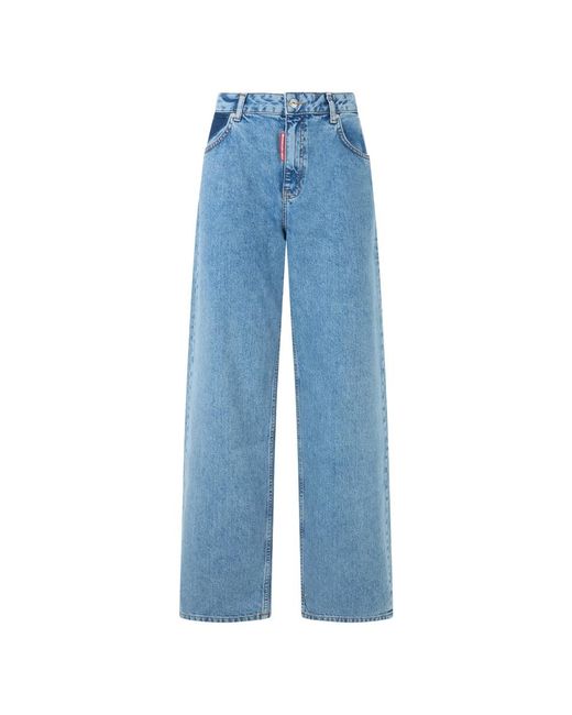 Moschino Katoenen Denim Broek in het Blue