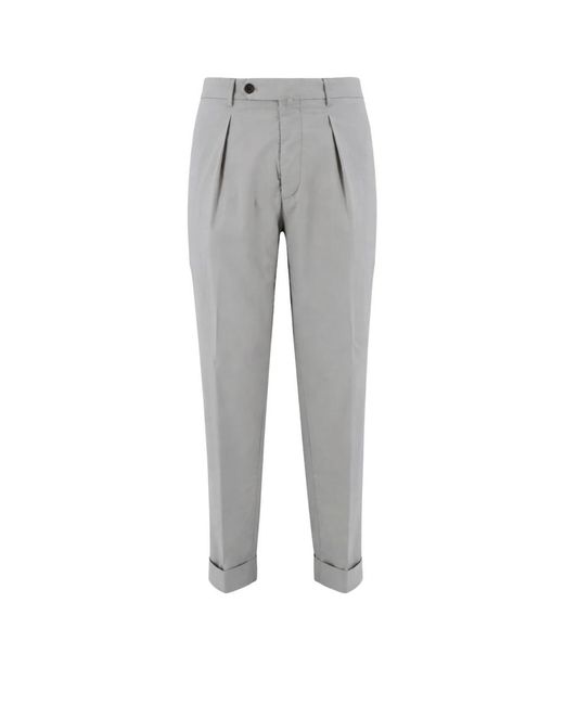 BERWICK 1707 Gray Cropped Trousers for men