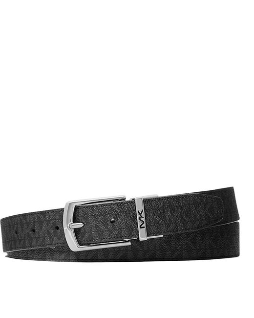 Michael Kors Accessoires ,Zwart ,Polyester Zwarte Leren Riem Met Gesp in het Black voor heren