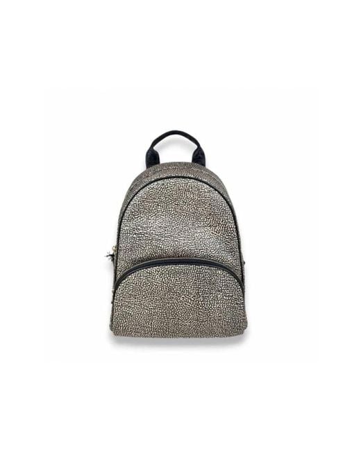 Borbonese Technische Stoffen Rugzak Met Ritssluiting in het Gray