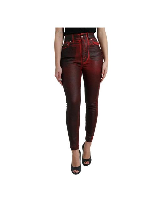 Dolce & Gabbana Red Skinny Jeans