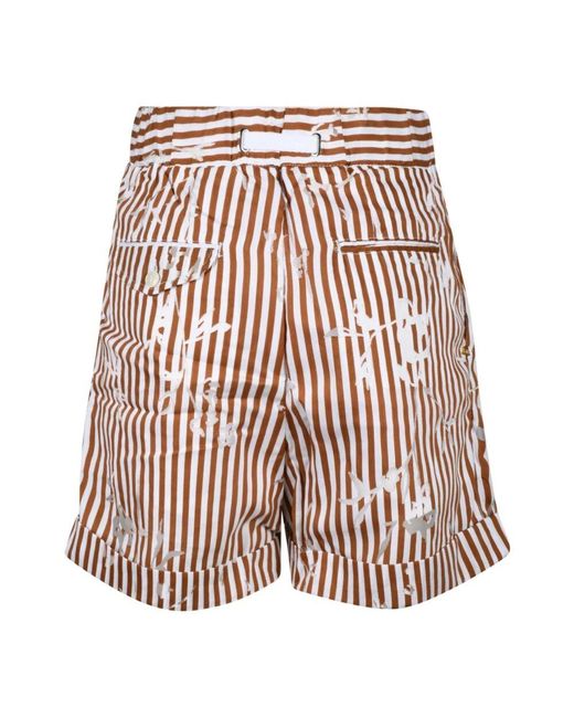 Bermudas De Mezcla De Algodón, Mujer, Talla White Sand de color Red