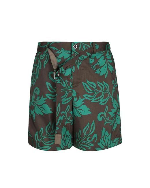 Sacai Green Casual Shorts for men