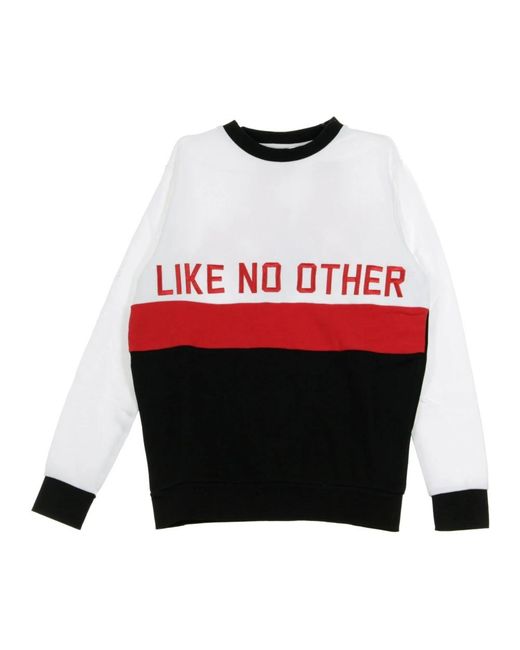 Kappa Hoodies & Sweatvesten ,Veelkleurig Crewneck Sweatshirt Wit/Zwart/Rood in het Red voor heren