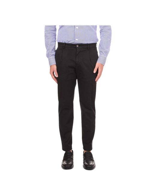 BRIGLIA Schwarze Chino-Hose Mit Tiberio-Falte in Black für Herren